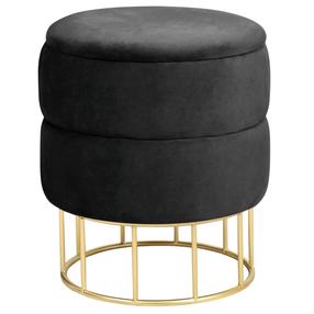 Pufas Akord Furniture Factory Elza, juoda sp., 37 cm x 37 cm x 42 cm