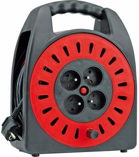 Pikendusjuhe trumlil Vorel 72570, 3 x 1 mm², 15 m, IP20, 4 pesa, must v./punane v.