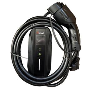 Pārnēsājams elektroauto lādētājs HiSmart Schuko EV200849, type 1, 5 m, 3.5 kW, melna krās.