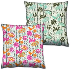 Dekoratīvs spilvens Mioli Decor Set, zaļa krās./rozā krās./daudzkrāsaina, 43 cm x 43 cm, 2 gab.