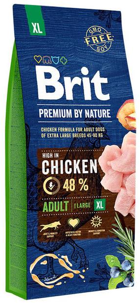 Сухой корм для собак Brit Premium Nature Adult, курица/лосось, 15 кг