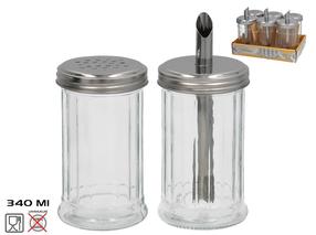 Cukrinė su dozatoriumi Kitchen&GO, skaidri sp./sidabro sp., 340 ml