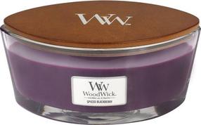 Svece, aromātiskā WoodWick Spiced Blackberry, 40 h, 453.6 g, violeta krās.