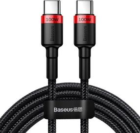 Laidas Baseus BSU1520REDBLK, 2 x USB-C, 200 cm, juoda sp.