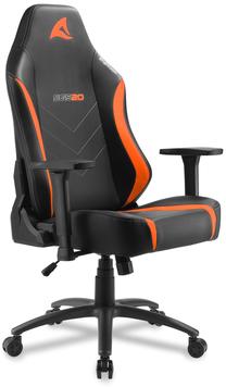 Spēļu krēsls Sharkoon Skiller SGS20, 50.5 x 55 x 120 - 130 cm, melna krās./oranža krās.