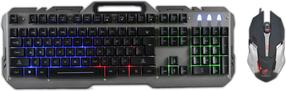 Laidinis klaviatūros ir pelės komplektas Rebeltec for INTERCEPTOR Players, Anglų (US), juoda sp./pilka sp.