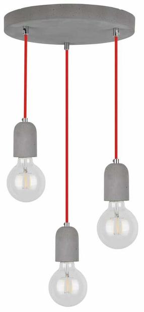 Lampa griesti Britop Amory, E27, 3 x 60 W, pelēka krās. / sarkana krās.