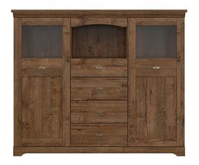 Komoda Patras KOM2W4S, ąžuolo, 153 cm x 44.5 cm x 129 cm