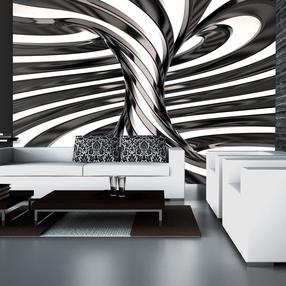 Fototapetas Artgeist Black And White Swirl 4XLNEW011099, 280 cm x 280 cm