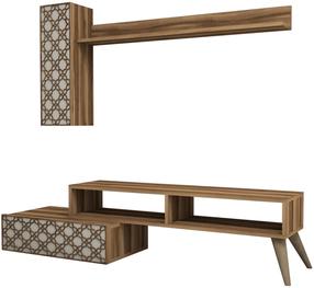 Sekcija Kalune Design Planet 845HCT3047, krēmkrāsa/valriekstu krās., 37.2 cm x 150 cm x 37.8 cm