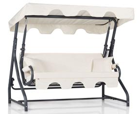 Lauko sūpynės Kalune Design Olea 3 561CLR1728, kreminė sp., 110 cm x 200 cm x 165 cm