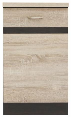 Apatinė virtuvinė spintelė Junona Line Left, sonoma ąžuolo sp./wenge sp., 47 cm x 50 cm x 85.7 cm