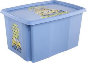 Mänguasjade kast, esemete hoidmiseks Keeeper Karolina Minions Happiness, 45 l, helesinine v., 55.5 x 40 x 30 cm