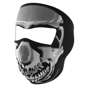 Maska motobraucēja Zanheadgear Chome Skull Full, melna krās./pelēka krās.