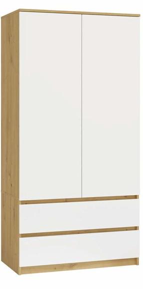 Spinta Malwa SS-90, balta/artisan oak, 90 cm x 50 cm x 180 cm