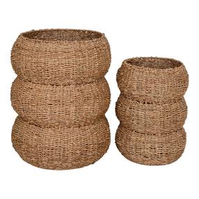 Lillepott House Nordic Sarbas 4401530, merihein, 35 cm x 35 cm, Ø 35 cm, beež v., 2 tk