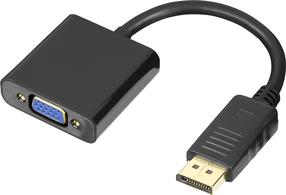 Adapteris Deltaco DP-VGA7-K, VGA/DisplayPort, melna krās.