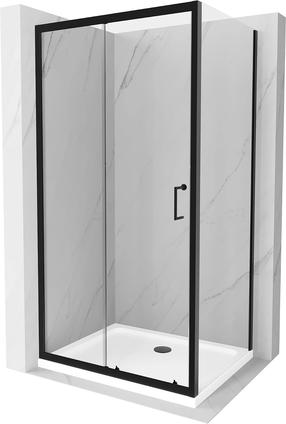 Dušo kabina Mexen Apia 840-130-070-70-00-4010B, stačiakampė, 70 cm x 130 cm x 190 cm, balta sp./juoda sp./grūdintas