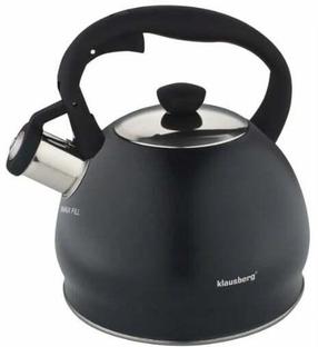 Prekė su pažeista pakuote. Arbatinukas su švilpuku Klausberg KB 7428, 2 l, juoda sp.