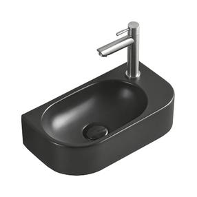 Умывальник для ванной комнаты Mexen Viera 21274085L, керамика, 40 см x 21 см x 12 см, черный цв.