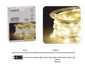 Lempučių girlianda LED0115, 53 m, šiltai balta sp., 500 LED