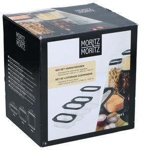 Pārtikas kastes komplekts, 0.4 - 1.4 l, caurspīdīga krās./melna krās., 4 gab.