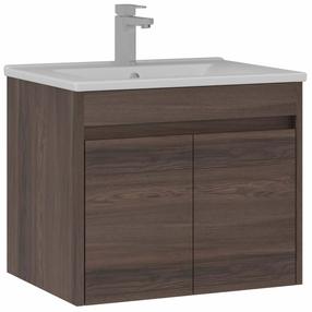 Шкафчик для ванной с раковиной Kalune Design Side, ореховый цв., 45 см x 65 см x 52 см