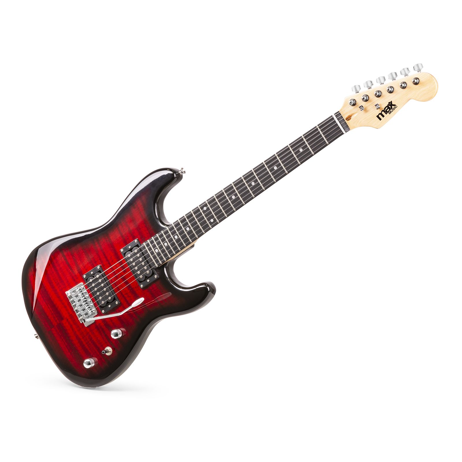 Elektrinė gitara Max GigKit Quilted Style, juoda/raudona