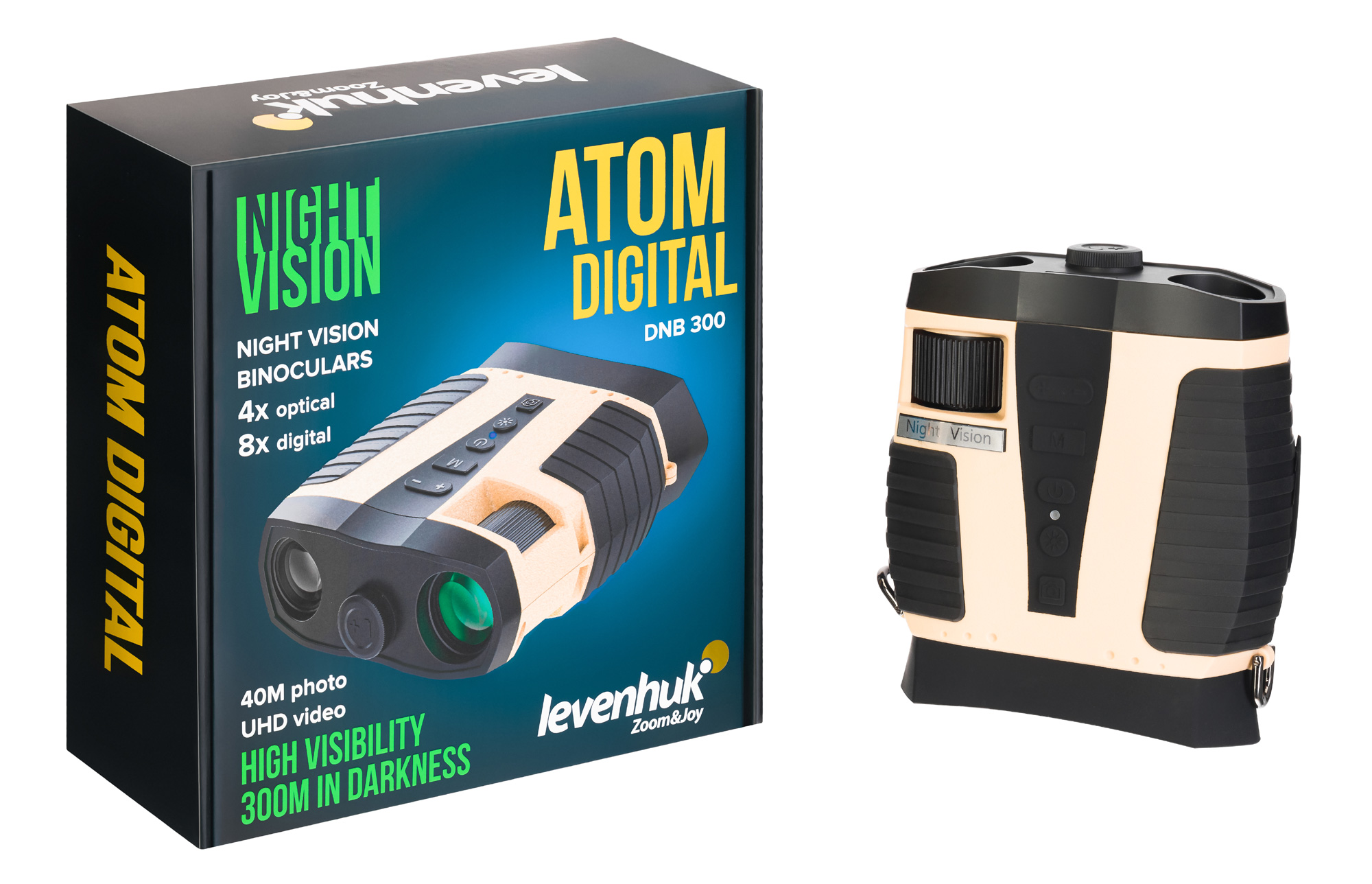 finanshe　4K1 Žiūronai, su naktinio matymo funkcija Levenhuk Atom Digital