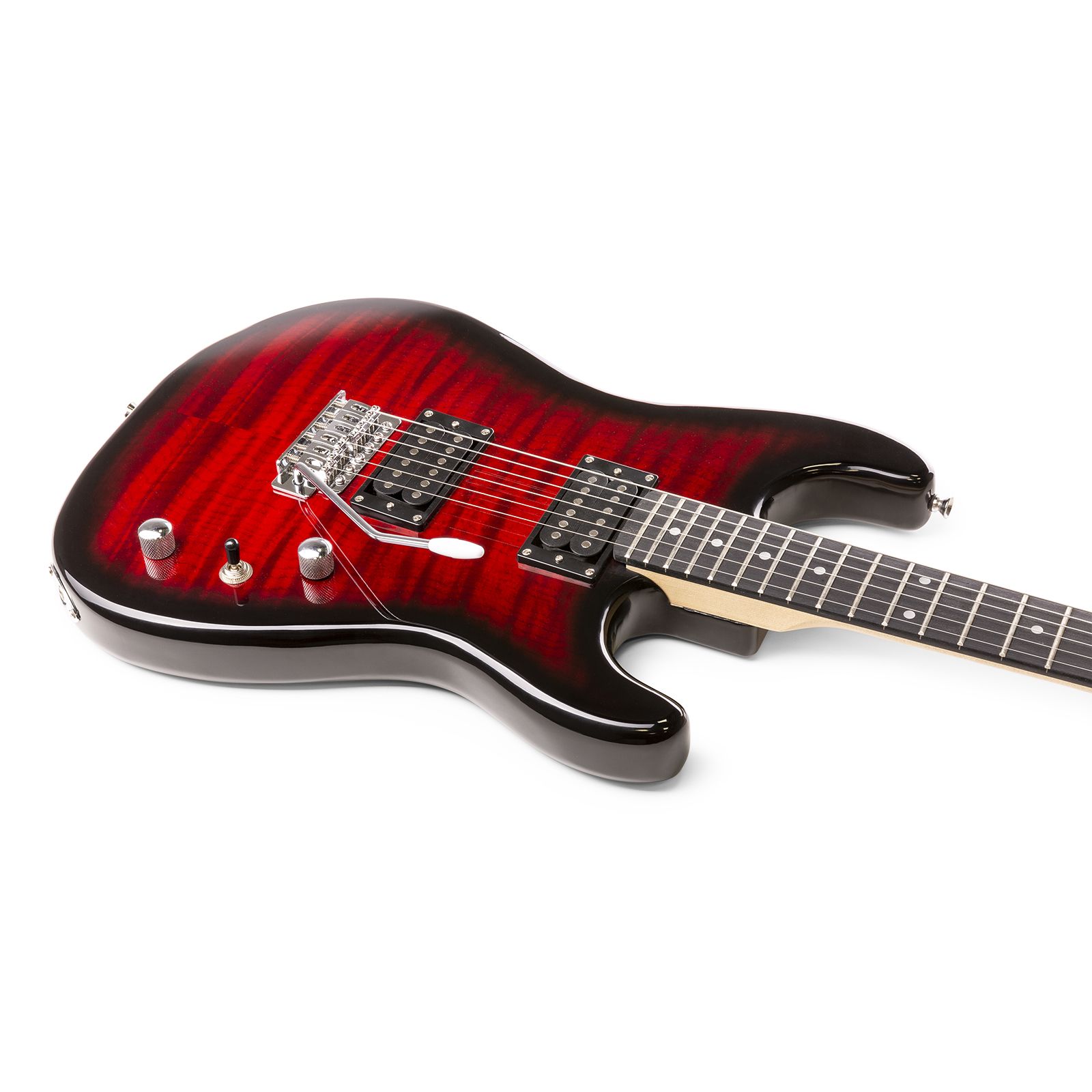 ギター DeliciousTaylormade  PsychedelicCake Elektrinė gitara Max GigKit Quilted Style, juoda/raudona