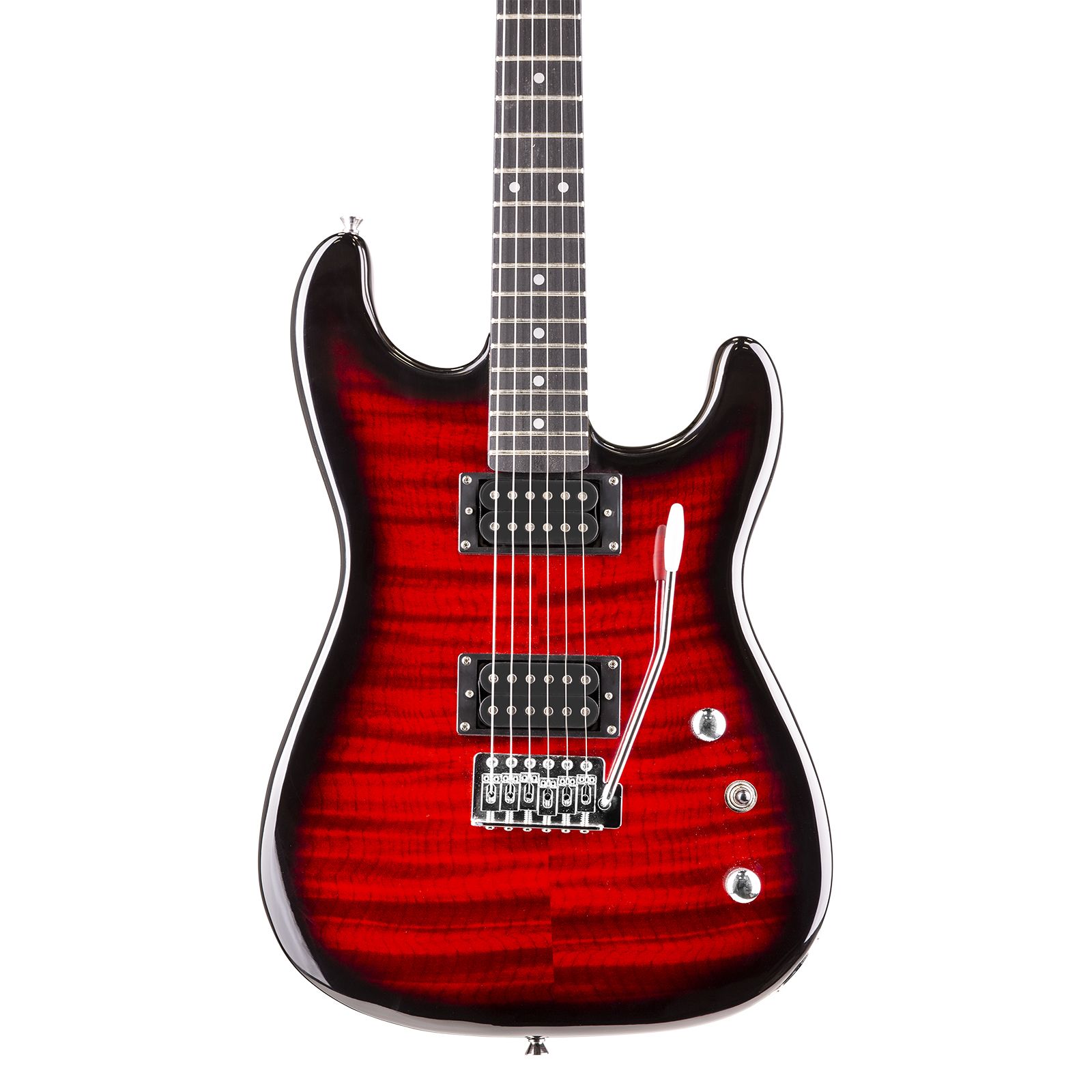 ギター DeliciousTaylormade  PsychedelicCake Elektrinė gitara Max GigKit Quilted Style, juoda/raudona