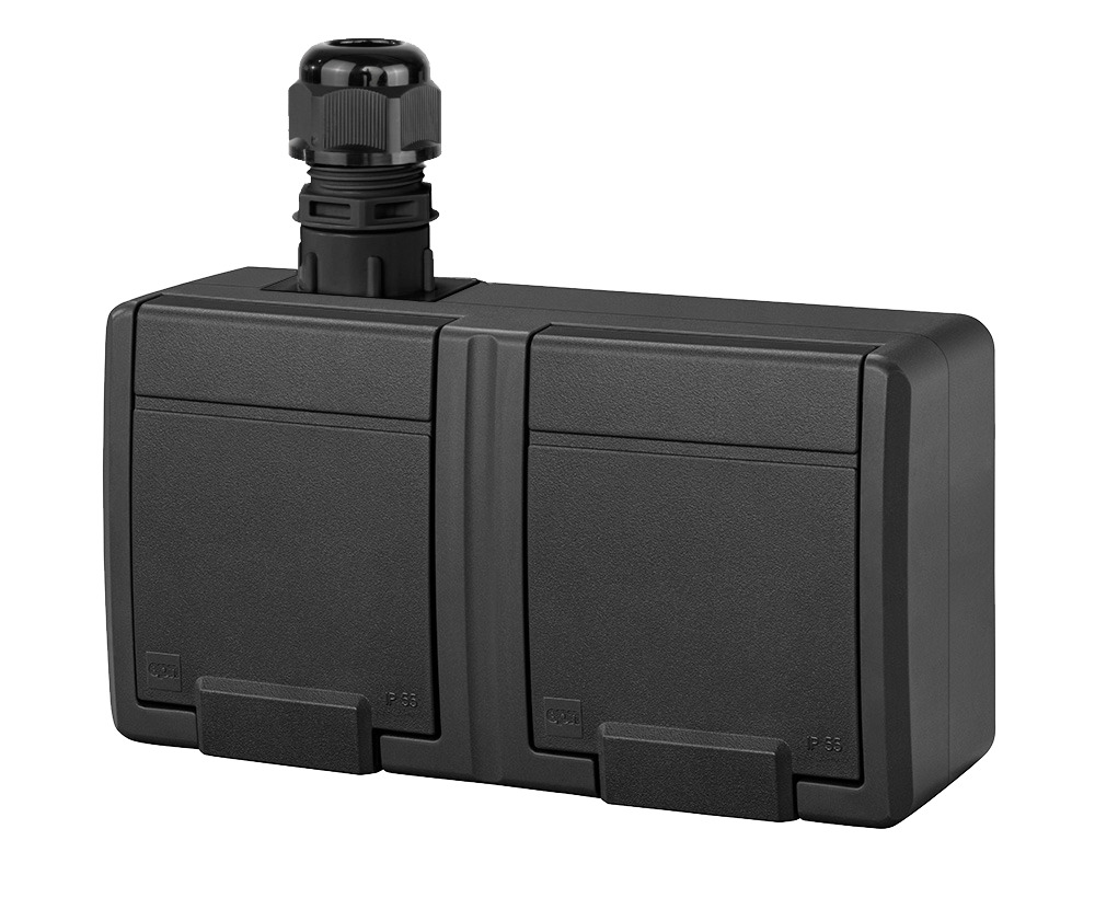 ksです Dvivietis kištukinis lizdas Elektro-Plast Aquant 5045-67, su