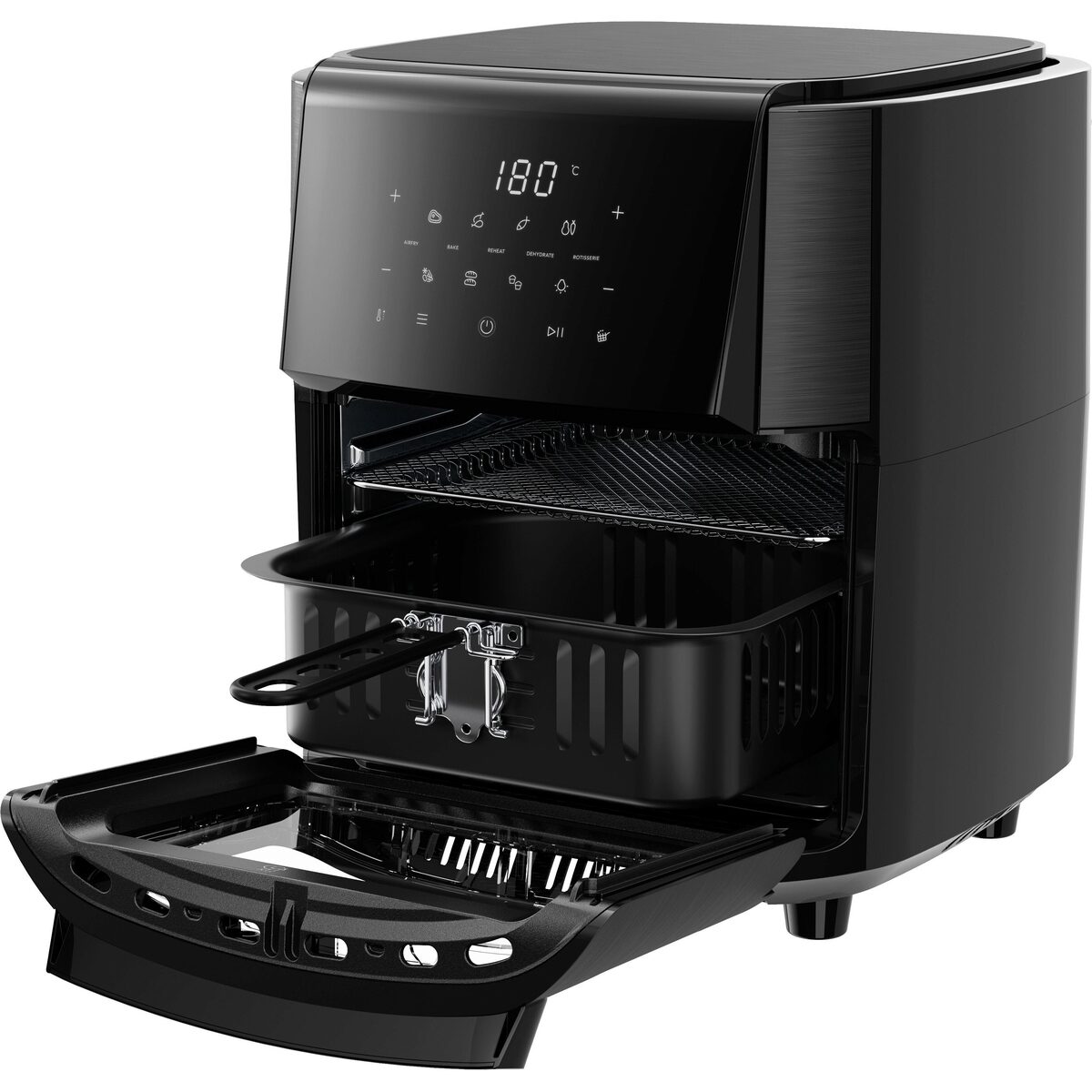 Karšto oro gruzdintuvė Electrolux 800 serija EAF12B, juoda sp., 1800 W, 12 l