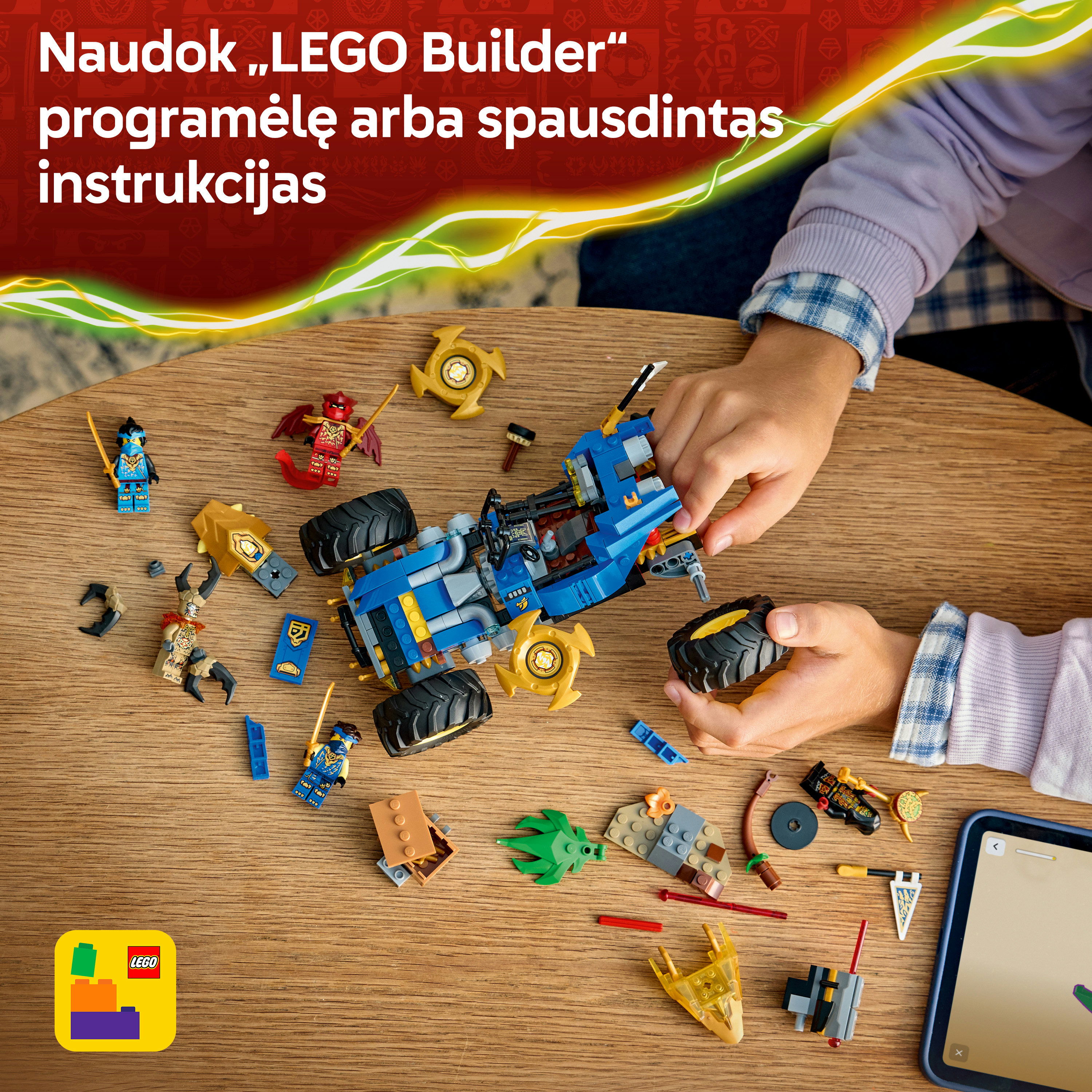 Konstruktorius LEGO® NINJAGO® Jay transformuojamas automobilis