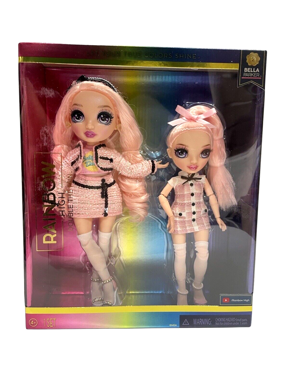 Lėlė MGA Rainbow High Core Doll & Jr. Bella Parker 2-pack, rožinė