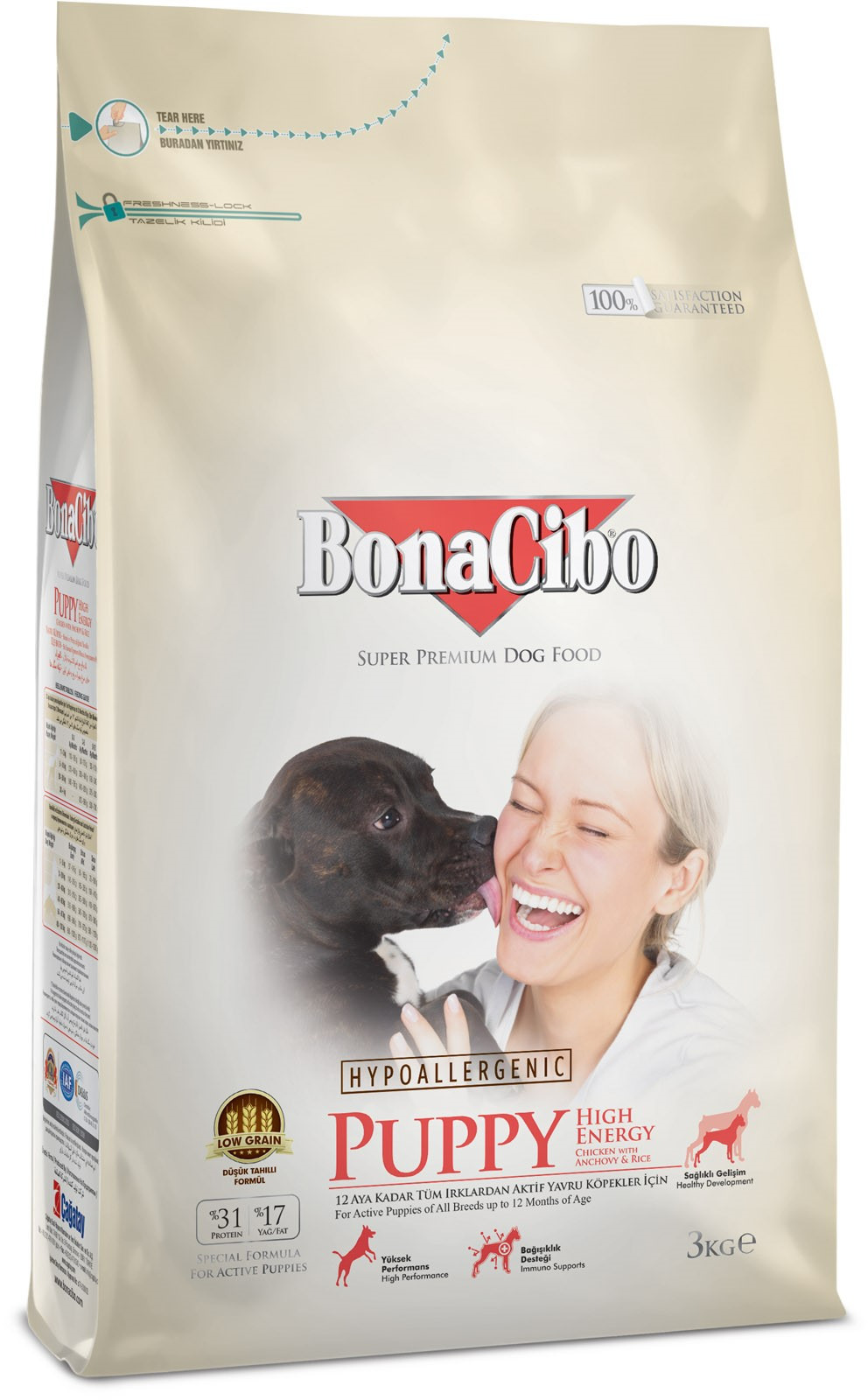 Sausā suņu barība BonaCibo Puppy High