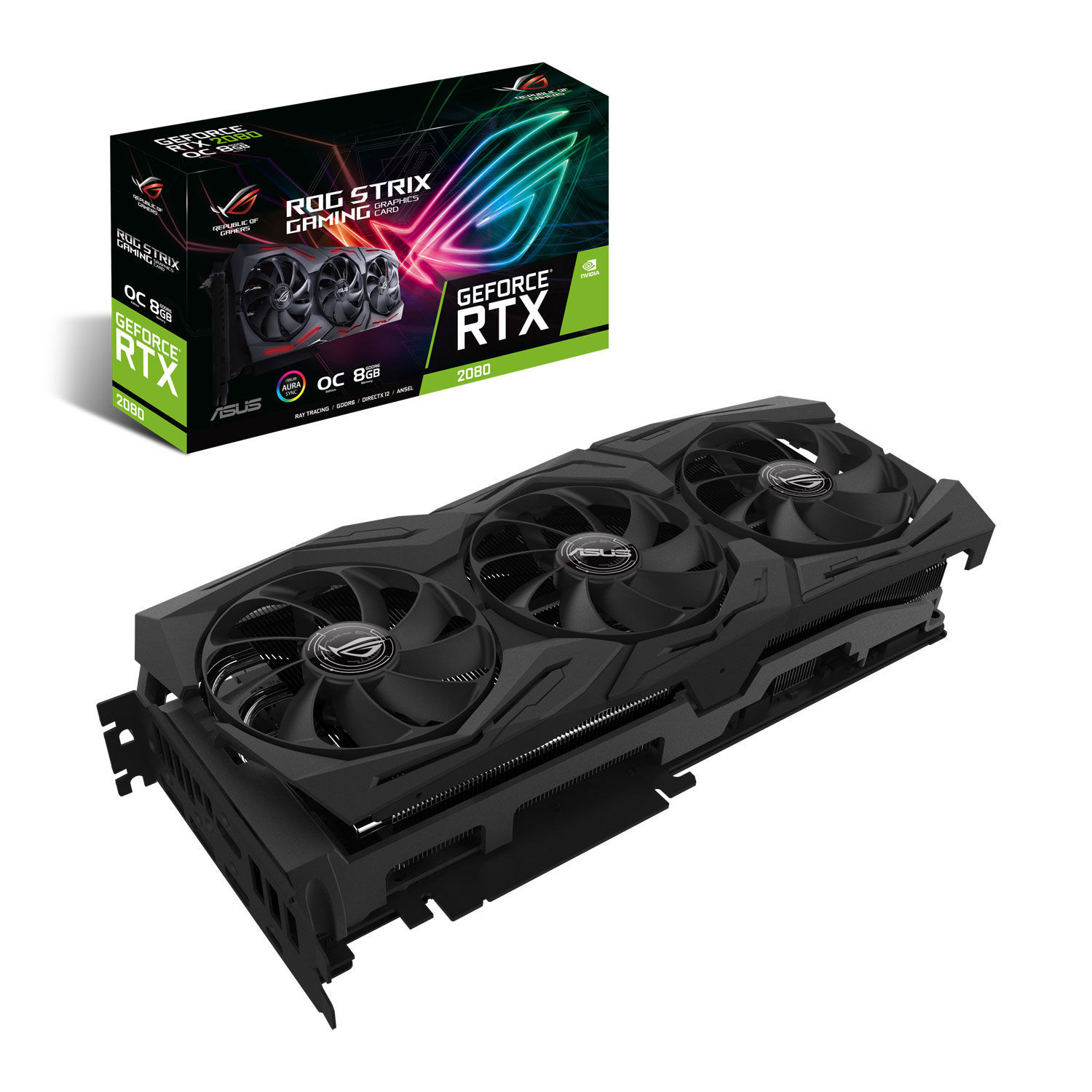 Vaizdo plokštė Asus GeForce RTX 2080 OC Edition ROG-STRIX-RTX2080
