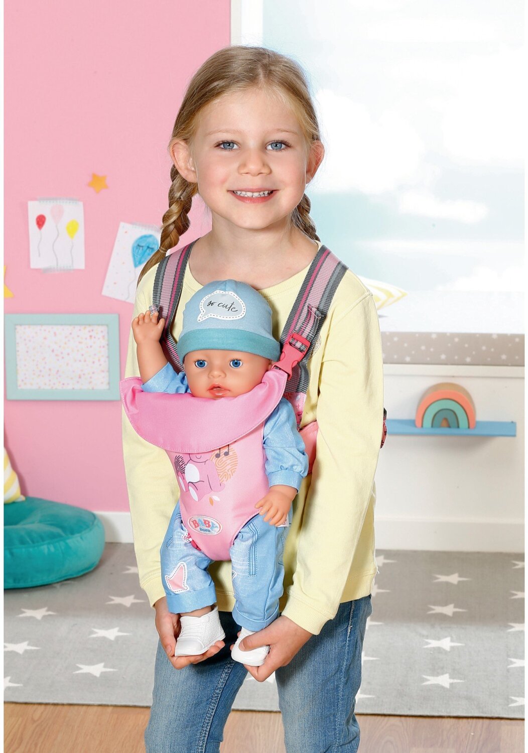 Priedas Zapf Creation Baby born Baby Carrier 832462, rožinė sp