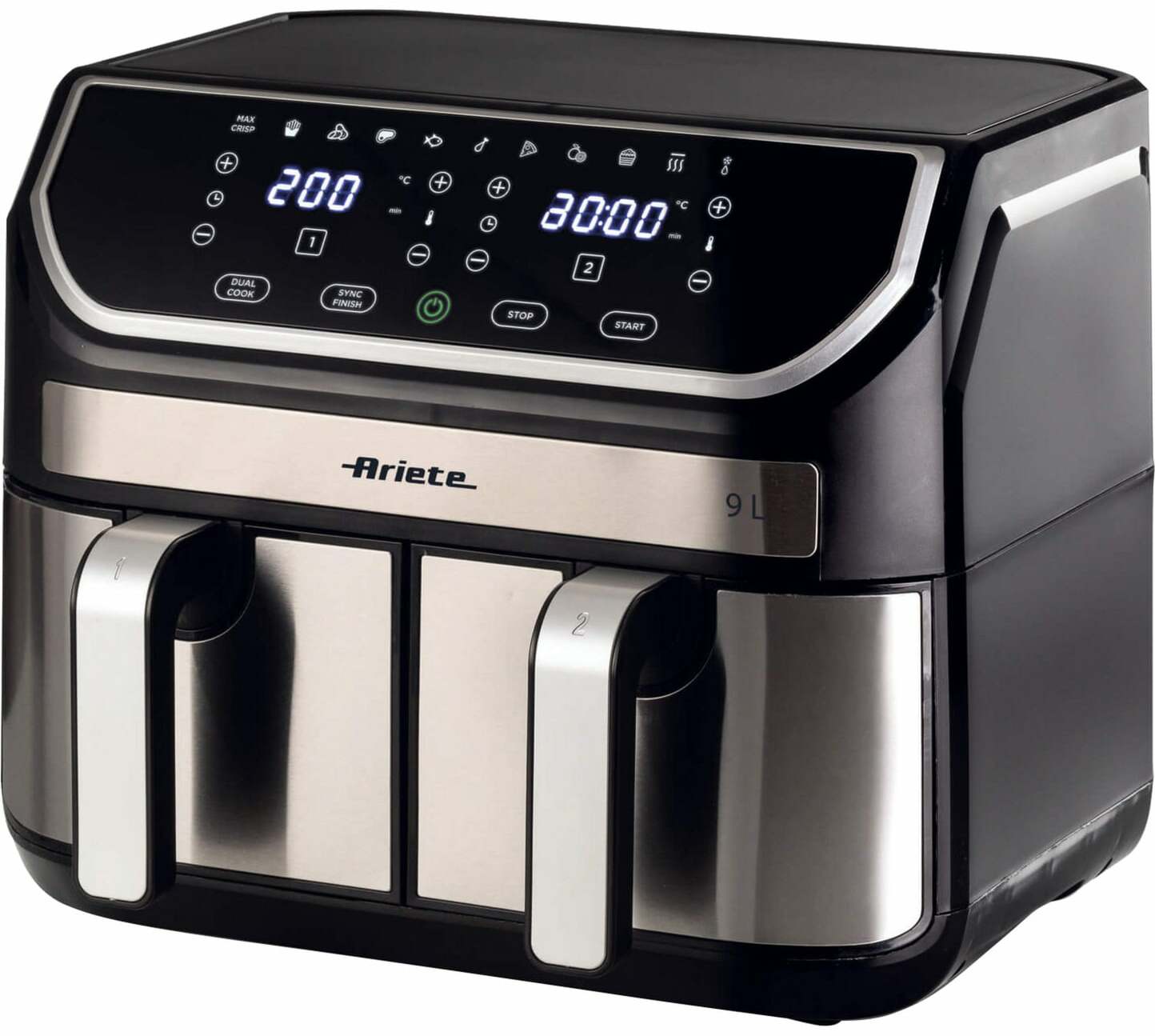 Karšto oro gruzdintuvė Ariete Dual 4625/00, juoda sp., 2100 W, 9 l