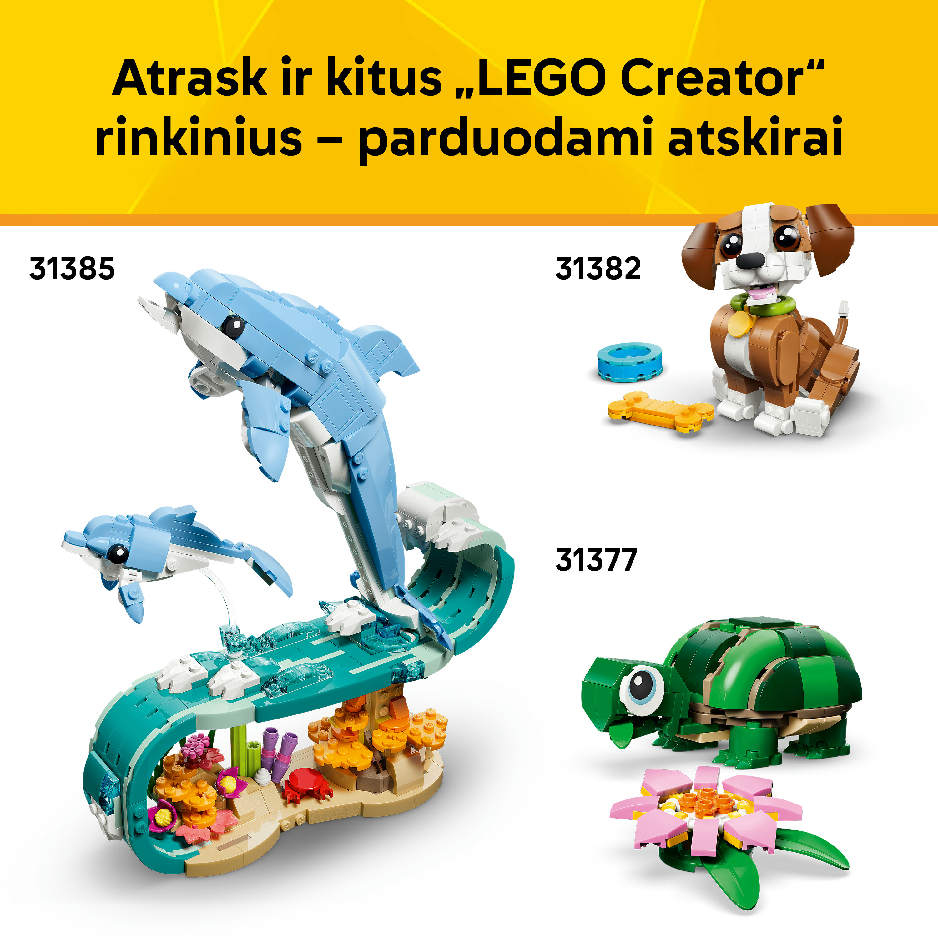 Konstruktorius LEGO® Creator 3in1 Mielas žiurkėnas su gėle 31376