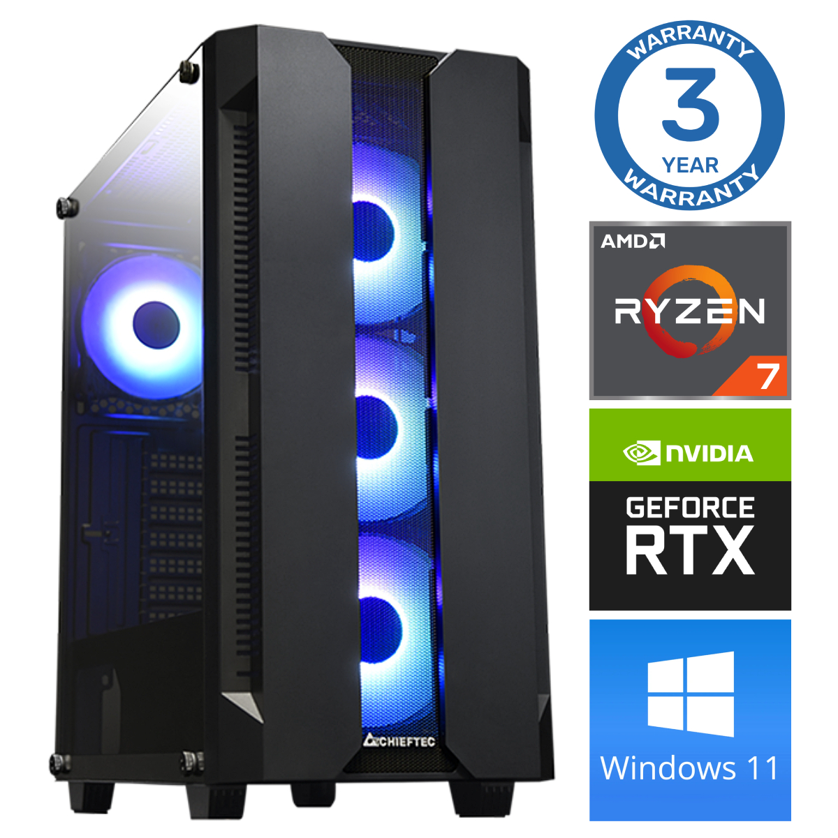 Stacionarus kompiuteris Intop RM71903 AMD Ryzen 7 5700X, DDR4 16