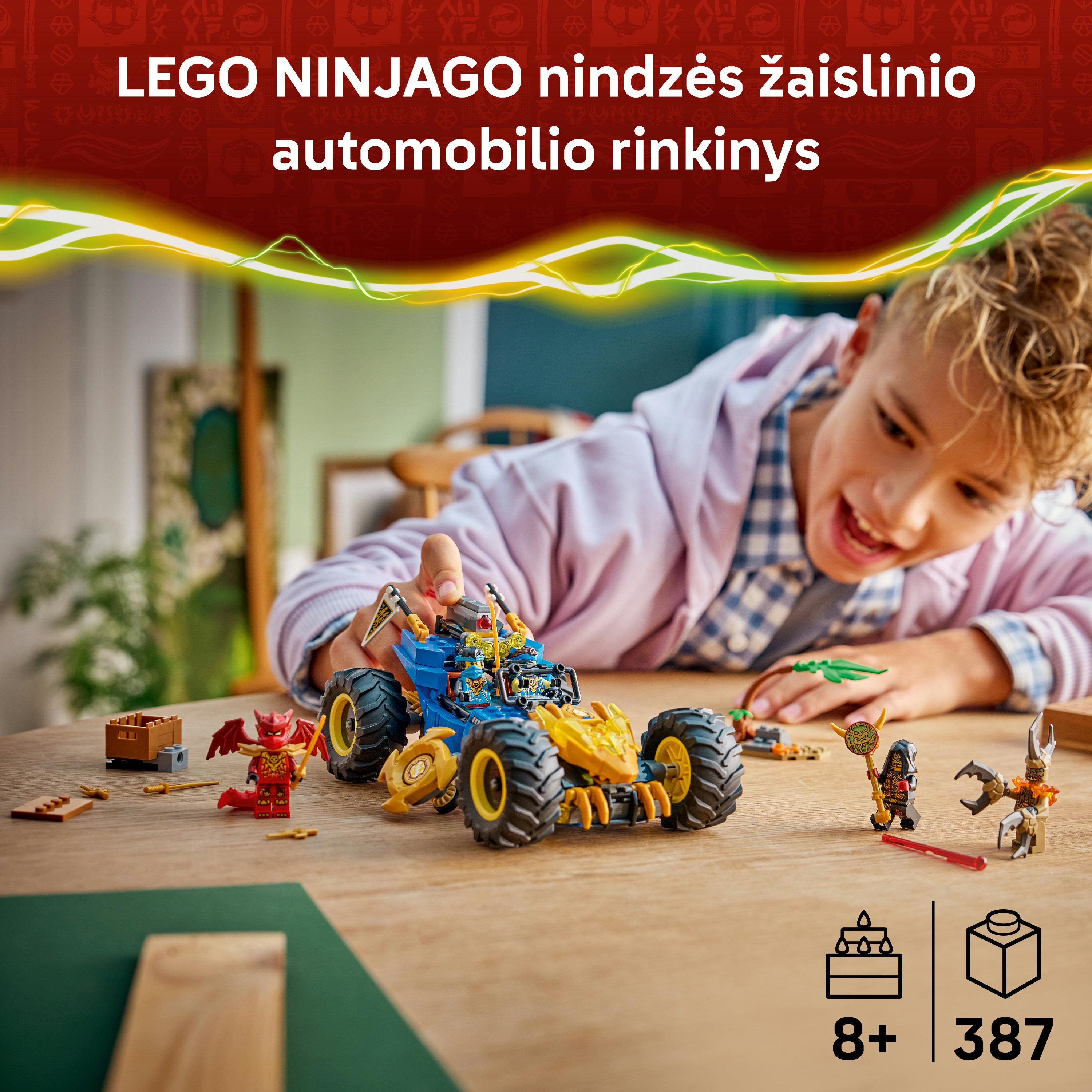 趣味 PERMANENT FOOD No.3 Konstruktorius LEGO® NINJAGO® Jay transformuojamas automobilis