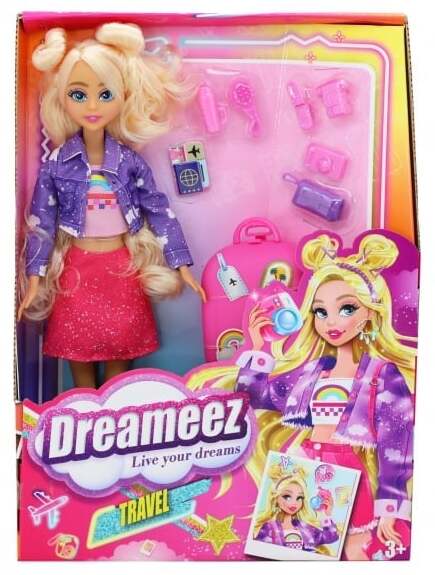 Lėlė su priedais Dreameez Funville Travel Set, rožinė sp. - 1a.lt