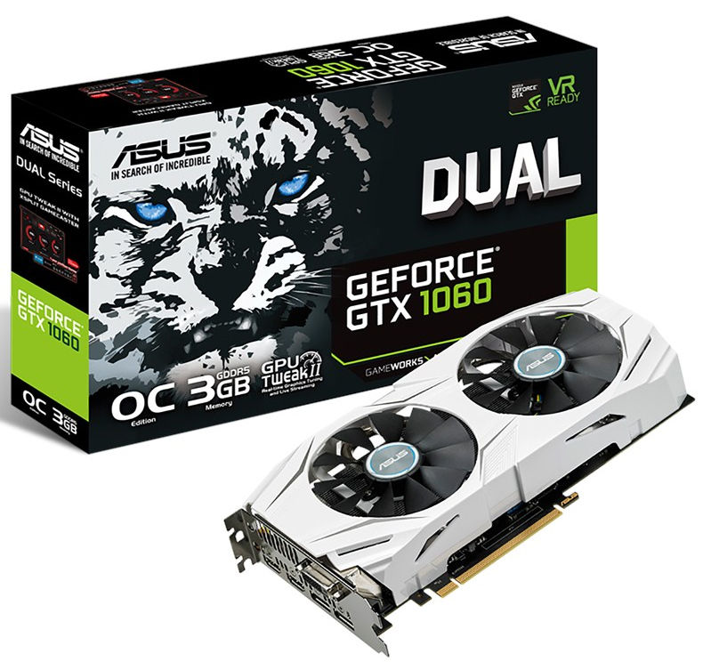 Vaizdo plokštė Asus GeForce GTX 1060 Dual DUAL-GTX1060-O3G
