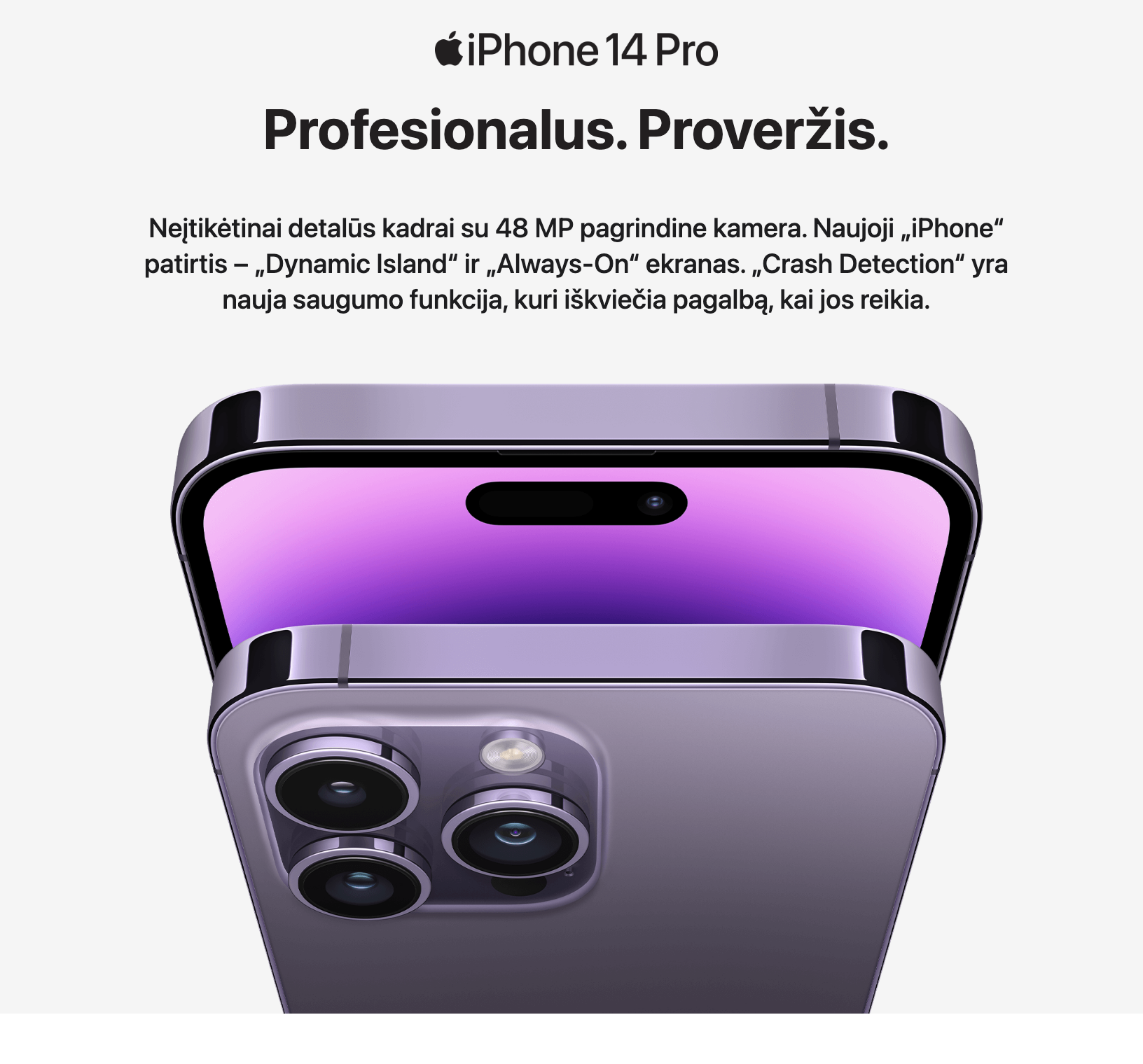Mobilusis telefonas Apple iPhone 14 Pro 1TB Gold - Senukai.lt