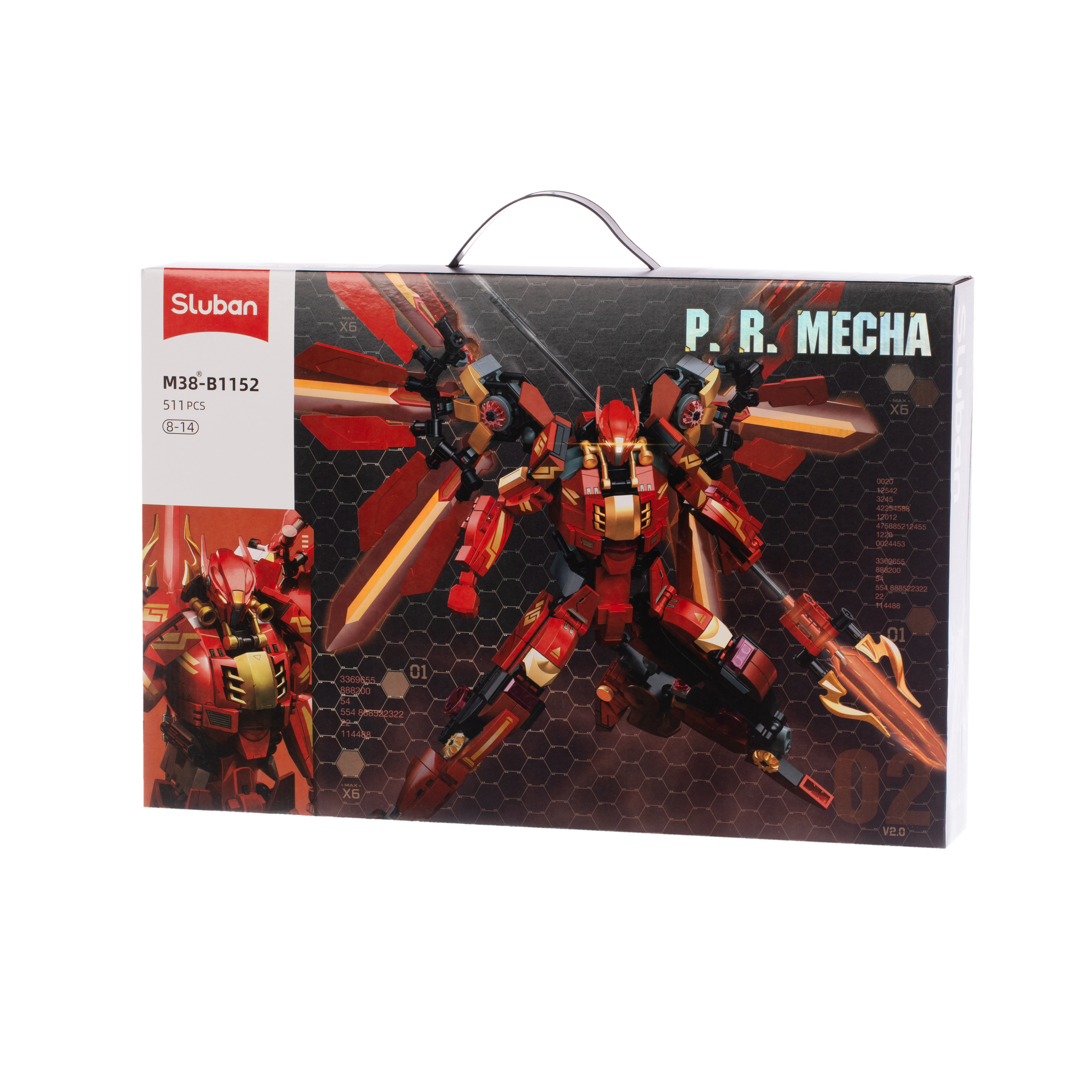Kit Construction Robot Mecha Sluban - 511 Pièces, Rouge Et Or, 8-14 Ans, Modèle M38-B1152