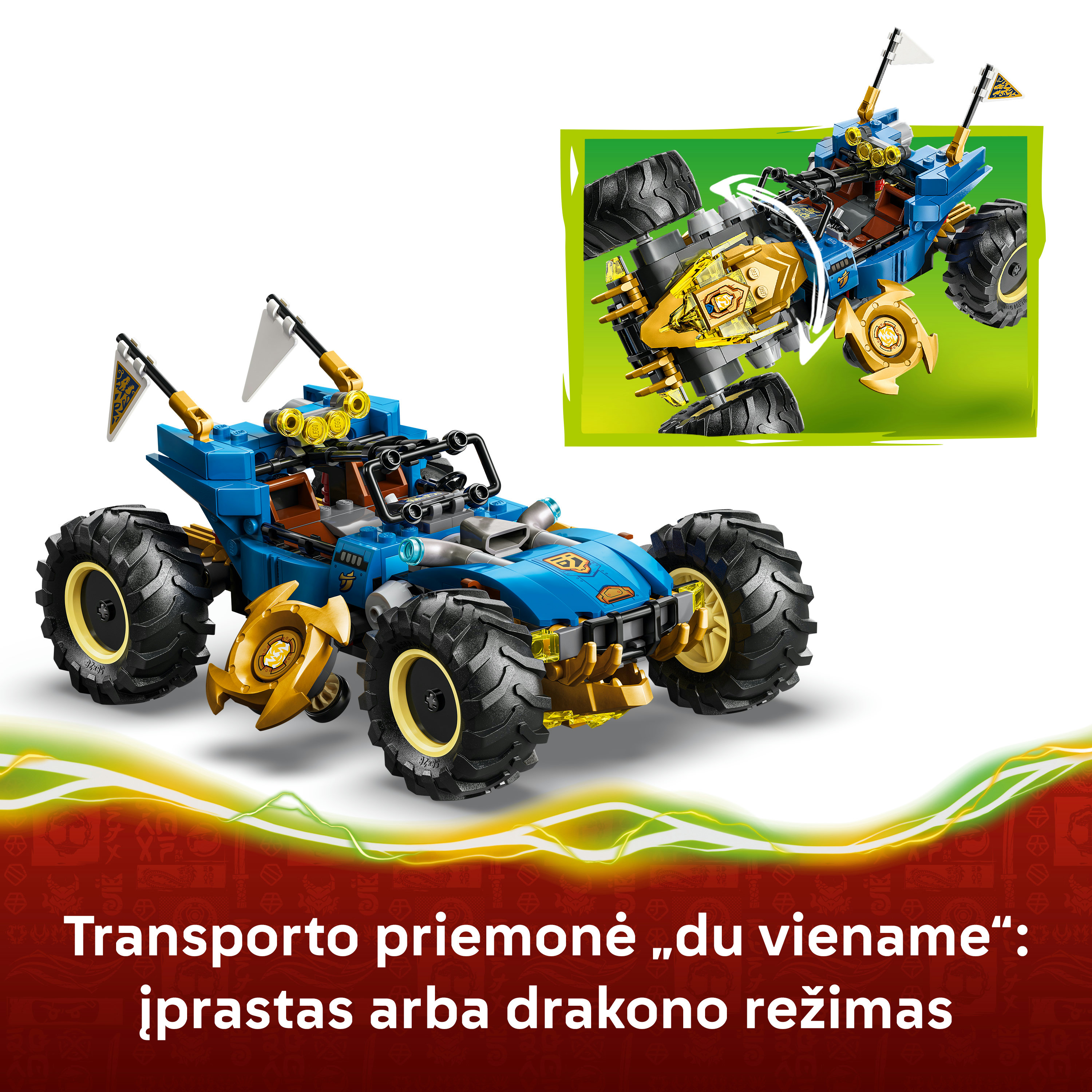 Konstruktorius LEGO® NINJAGO® Jay transformuojamas automobilis