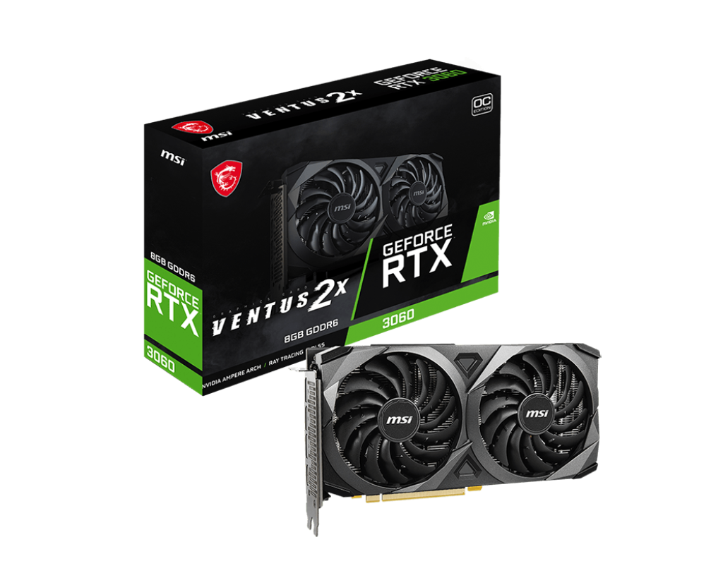 Vaizdo plokštė MSI GeForce RTX 3060 Ventus 2X OC, 8 GB, GDDR6 - 1a.lt