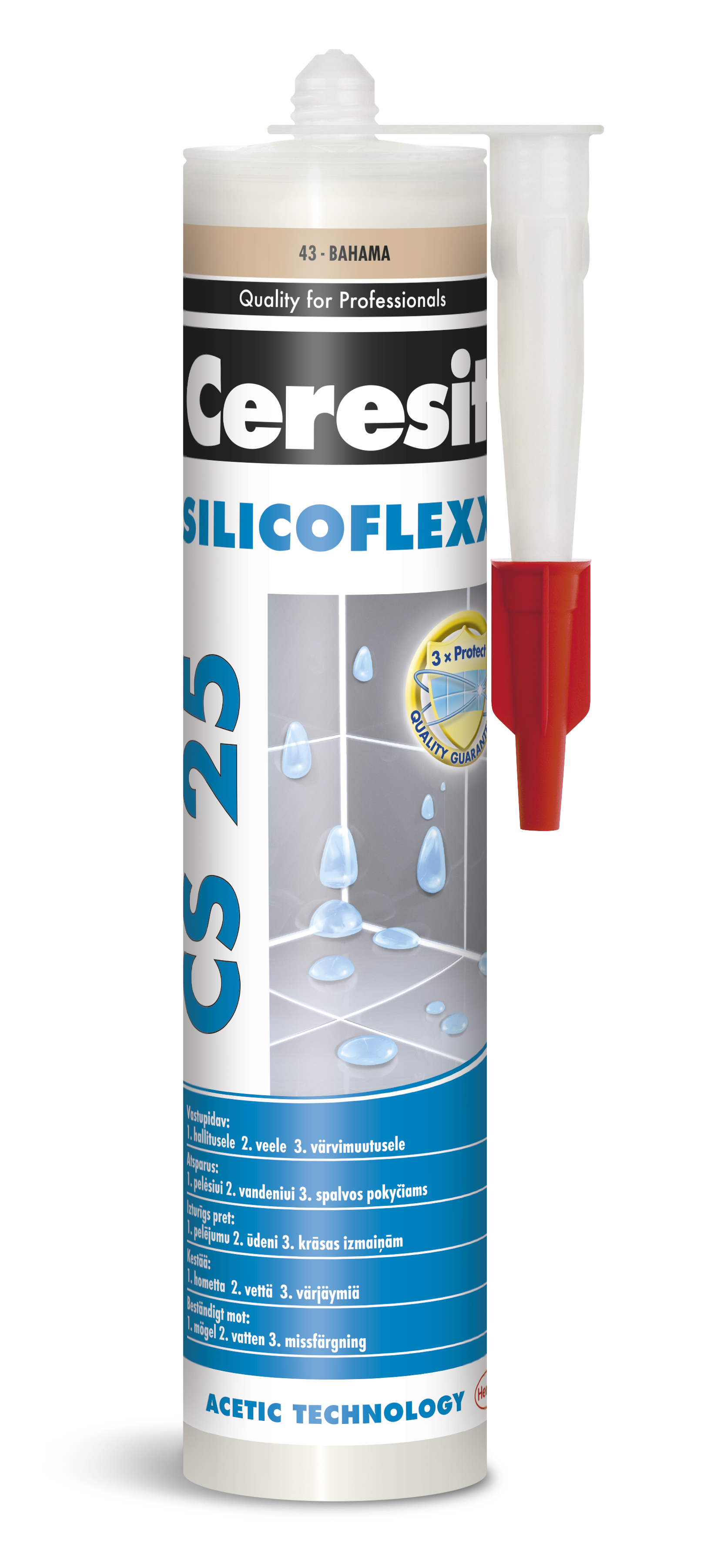 Hermetikas Ceresit Cs25/10, 280 ml, pilka, Manhattan (10