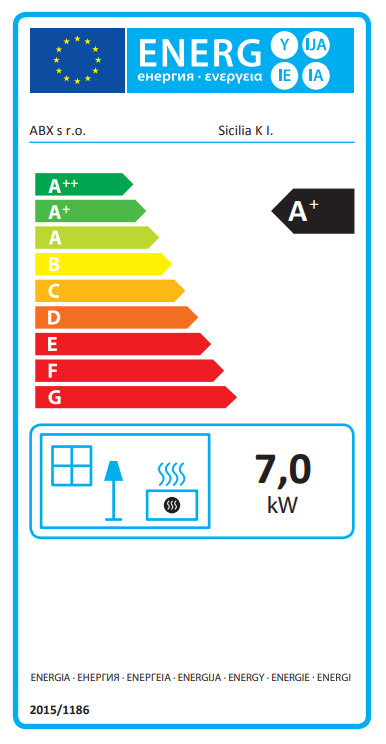 Kietojo kuro krosnelė Abx Sicilia 9 Ahornweiss, 7 kW - Senukai.lt